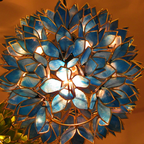 ブルーの花のランプ