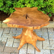 木の根のテーブル